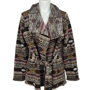 Cowgirl Justice Women's SMALL Southwestern Aztec Light Jacket Brown - AC